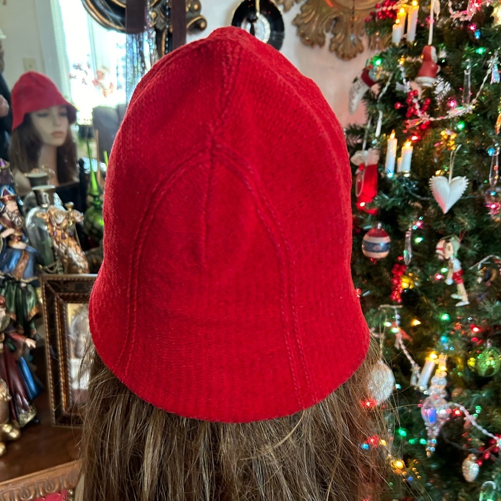 Vintage Red Chenille Bucket Hat - Picture 5 of 8